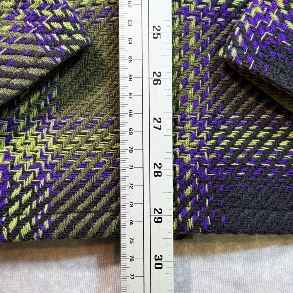 Vans Mens Small Classic Fit chunky knit Shirt Olive Green Purple Textured Cotton - Picture 7 of 8